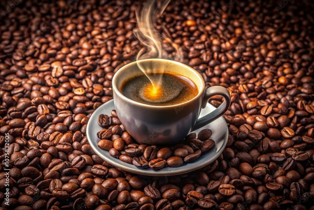 a cup of coffee with a fire in the background a cup of coffee with a fire in the background