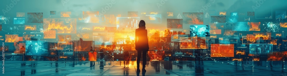 Fototapeta premium Global Business Collaboration and Digital Networking