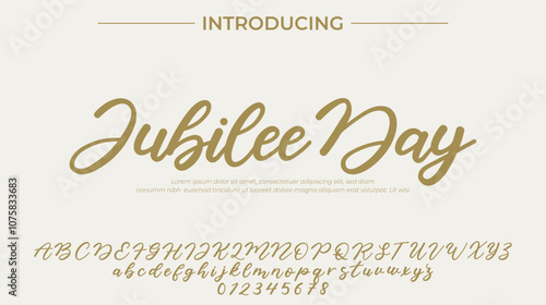 Jubilee Day Font Stylish brush painted an uppercase vector letters, alphabet, typeface