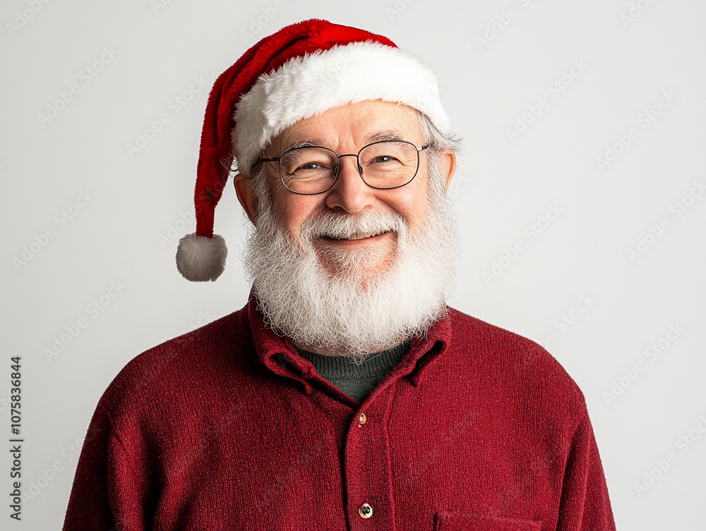 Naklejka premium Smiling Santa Claus on white background