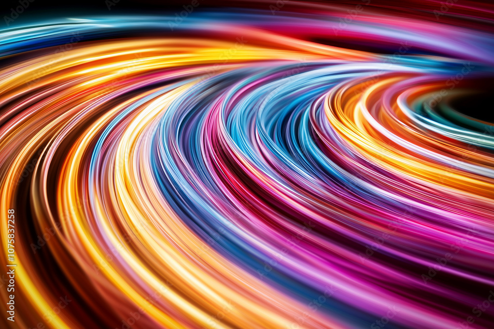 Vibrant abstract swirl of colorful light trails creating dynamic flow. image showcases blend of bright hues like red, blue, and yellow, evoking energy and movement Vibrant abstract swirl of colorful light trails creating dynamic flow. image showcases blend of bright hues like red, blue, and yellow, evoking energy and movement