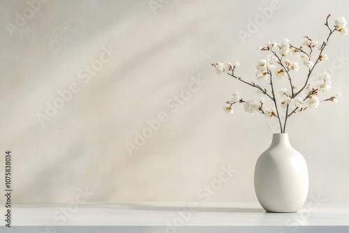 Floral Vase Table Mockup with Copy Space