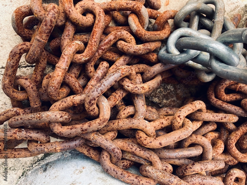 close up of old rusty metal chain close up of old rusty metal chain