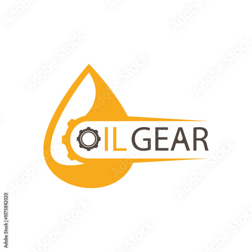 gear lubricating oil logo design vector