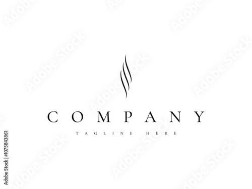 Modern abstract flame logo designed with clean lines, ideal for energy, gas, or fuel-related brands.