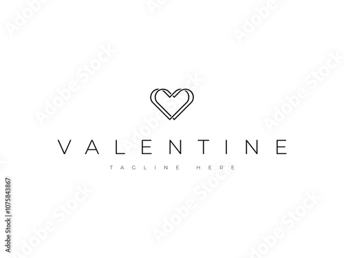 double love logo. infinity heart line logo design. ideal for wedding planners, relationship brands, or romantic businesses.