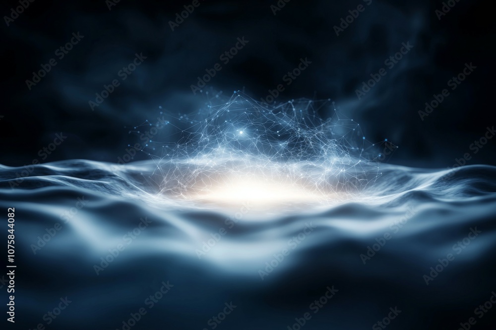 A dark blue background with a bright light in the middle A dark blue background with a bright light in the middle