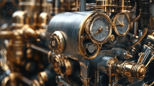 Close Up of a Steampunk Engine