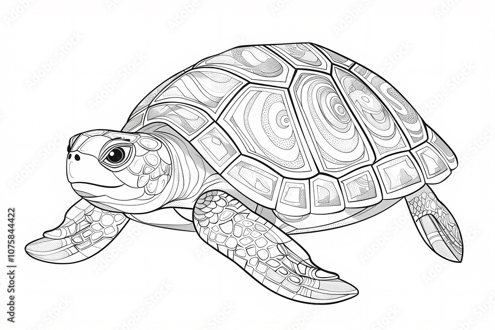 Illustration of a turtle with intricate line patterns, showcasing its unique shell and features in a stylized, artistic manner. Illustration of a turtle with intricate line patterns, showcasing its unique shell and features in a stylized, artistic manner.