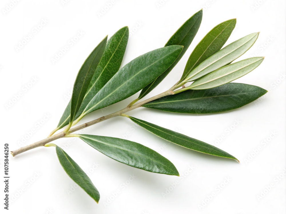 Fototapeta premium bay leaves isolated on white. leaf, green, plant, isolated, nature, leaves, white, branch, sage, food, tree, fresh, olive, herb, salvia, spice, closeup, organic, white background, ingredient, healthy,