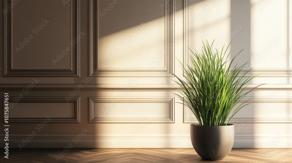 Plant in a Pot in a Room with Sunlight Plant in a Pot in a Room with Sunlight