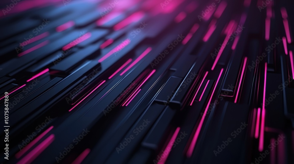 Abstract digital landscape with neon pink accents Abstract digital landscape with neon pink accents