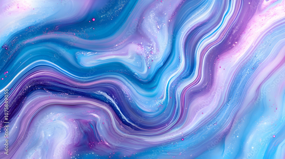 Abstract Swirling Blue and Purple Liquid Texture with Glittering Particles, wave, pattern, background, design, modern Abstract Swirling Blue and Purple Liquid Texture with Glittering Particles, wave, pattern, background, design, modern
