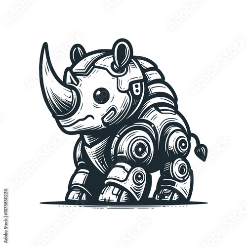 . Black white vector illustration.