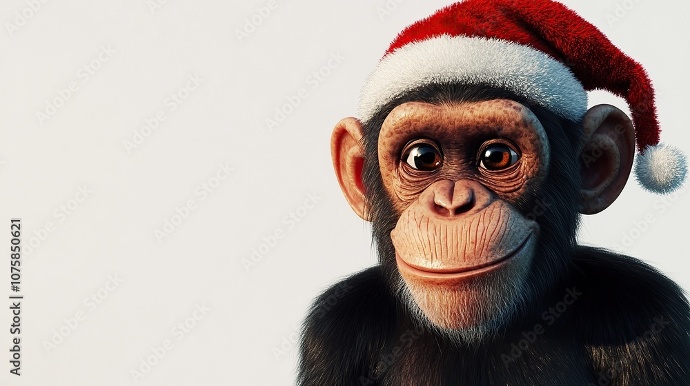 Chimpanzee with Santa Hat Chimpanzee with Santa Hat