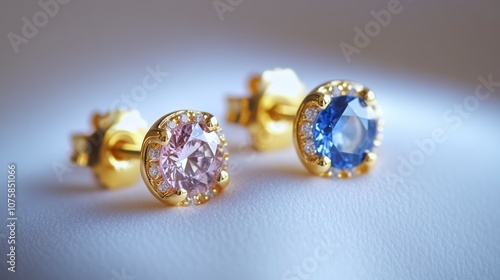 Elegant Sapphire and Pink Sapphire Earrings