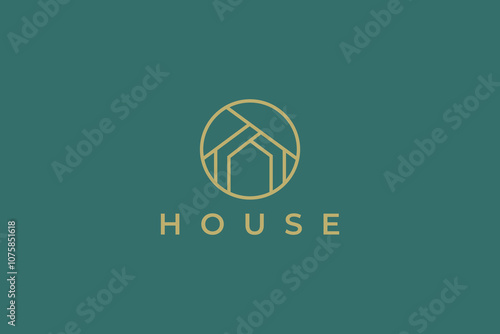 House Logo Real Estate Modern Minimalist Elegant Concept Property Architect Building Brand Identity