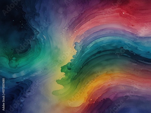 Vibrant Abstract Watercolor Waves