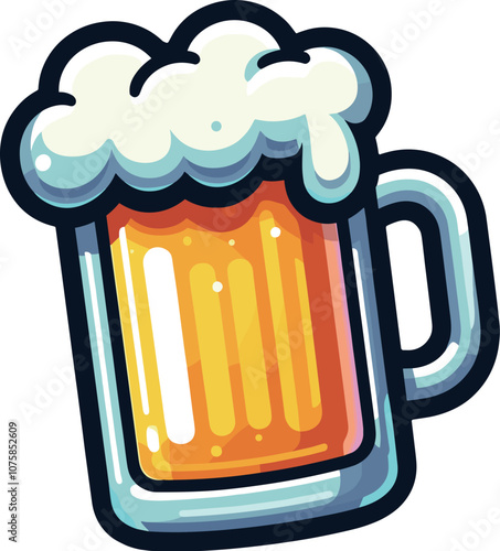 泡があふれたジョッキビール