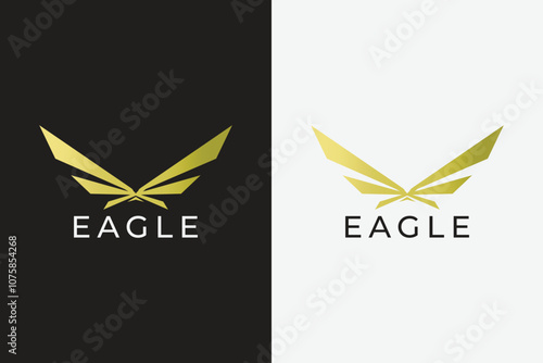 Luxury Abstract Fly Wing Shape Eagle Logo Brand Identity 