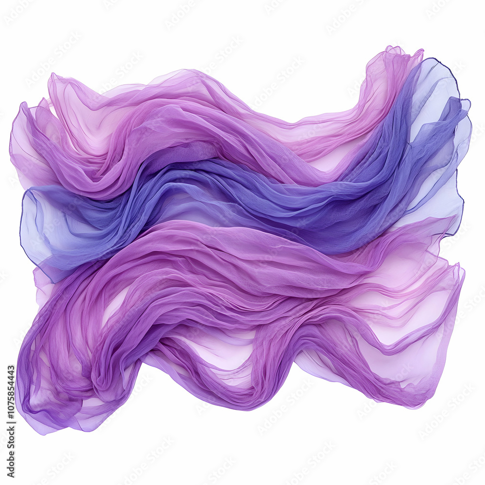 Obraz premium Purple and Blue Sheer Fabric Drape, soft, delicate, elegant, flowing, texture