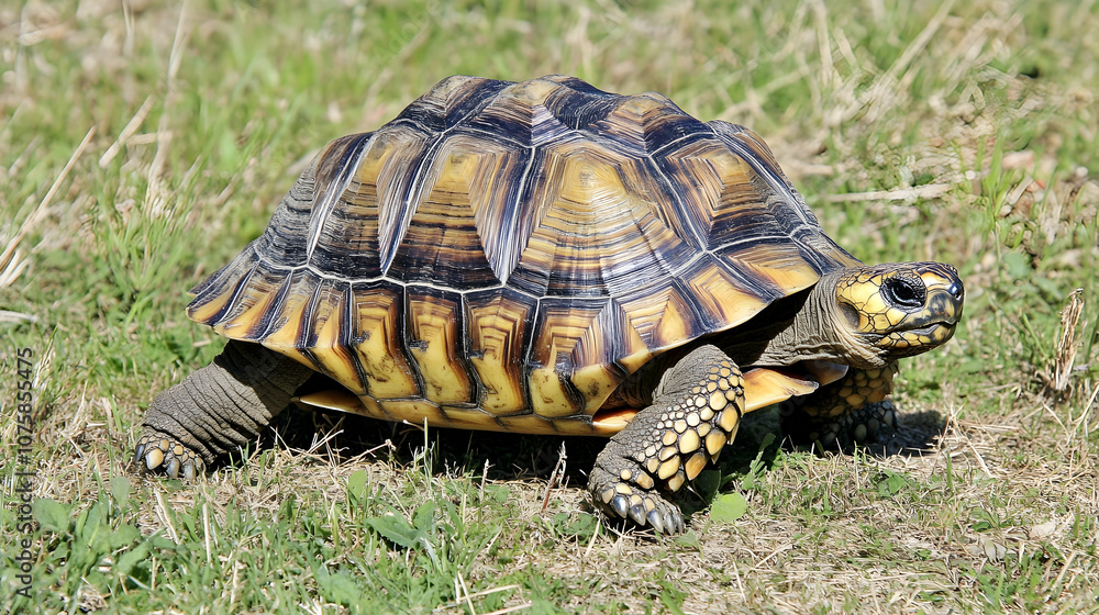 Yellow-footed Tortoise in Grass, turtle, chelonoid, chelonian, testudine, testudines Yellow-footed Tortoise in Grass, turtle, chelonoid, chelonian, testudine, testudines