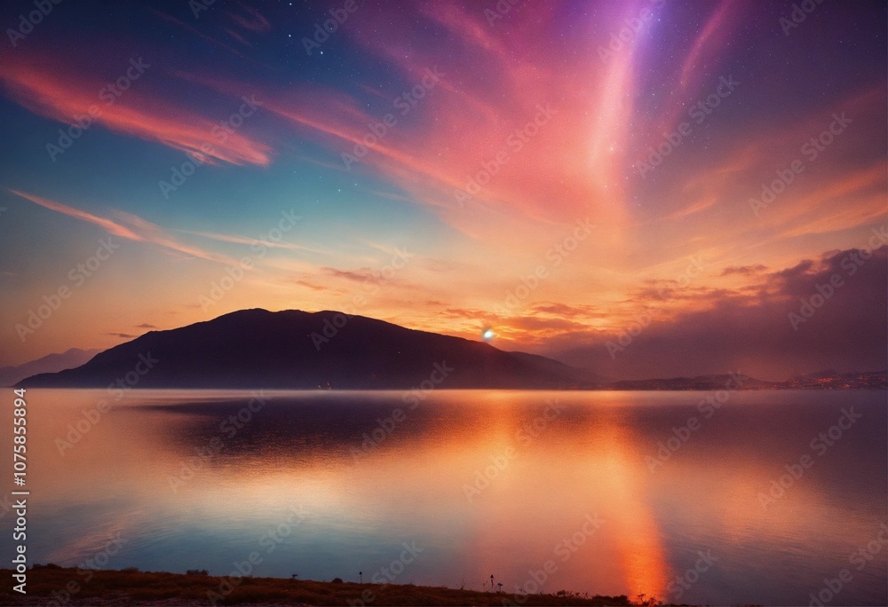 Fototapeta premium colorful sunset over the sea