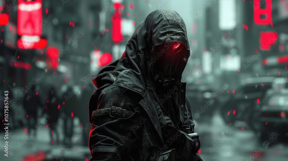 Mysterious killer from the future, AI generated image