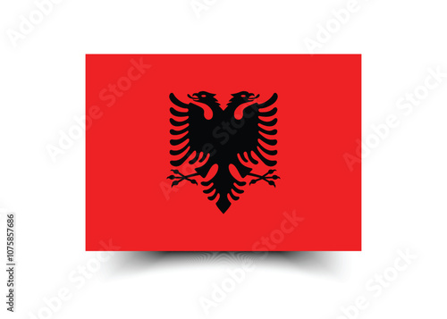 Albania flag official colors and proportion digital vector illustration