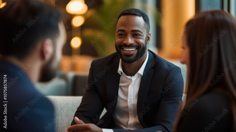 Smiling Businessman in a Meeting Smiling Businessman in a Meeting