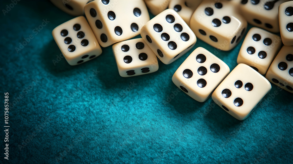 Dice on a Green Table, gambling, casino, game, luck, chance Dice on a Green Table, gambling, casino, game, luck, chance