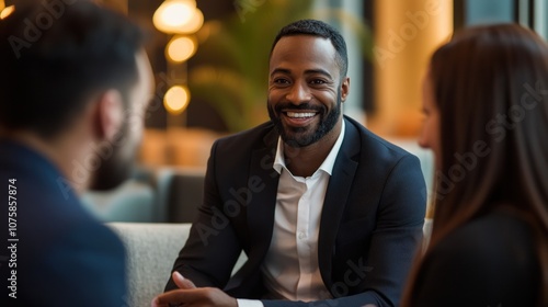 Smiling Businessman in a Meeting