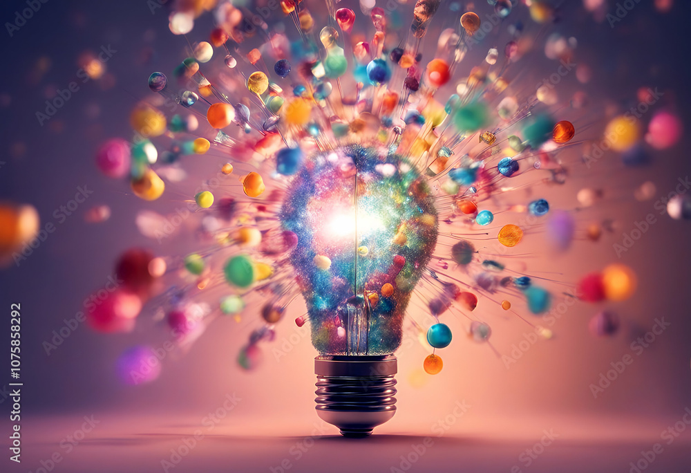 symbol idea illustration concentration high brain woman thought representing mind person design bulb collage icon technology colours lightbulb creativity creative art imagination 3d h