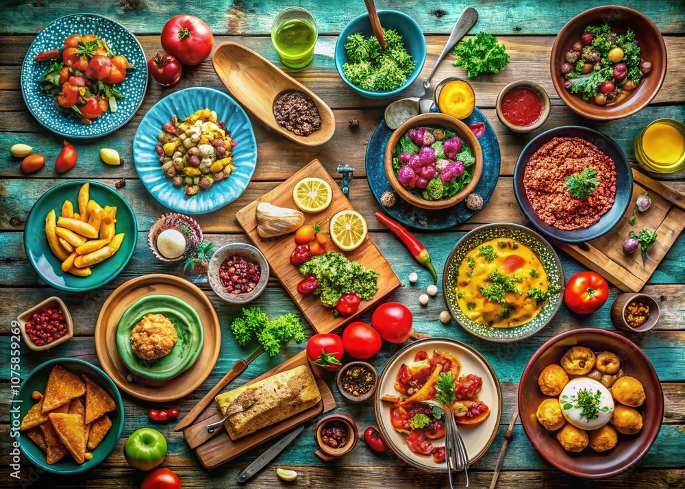 Captivating Food Photography Featuring Delicious Dishes in a Posterior View, Showcasing Culinary Artistry and Vibrant Colors for Gastronomy Enthusiasts Captivating Food Photography Featuring Delicious Dishes in a Posterior View, Showcasing Culinary Artistry and Vibrant Colors for Gastronomy Enthusiasts