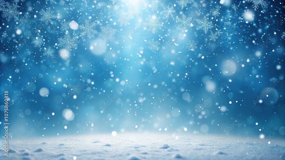 Fototapeta premium Calm and thoughtful atmosphere created by falling snow