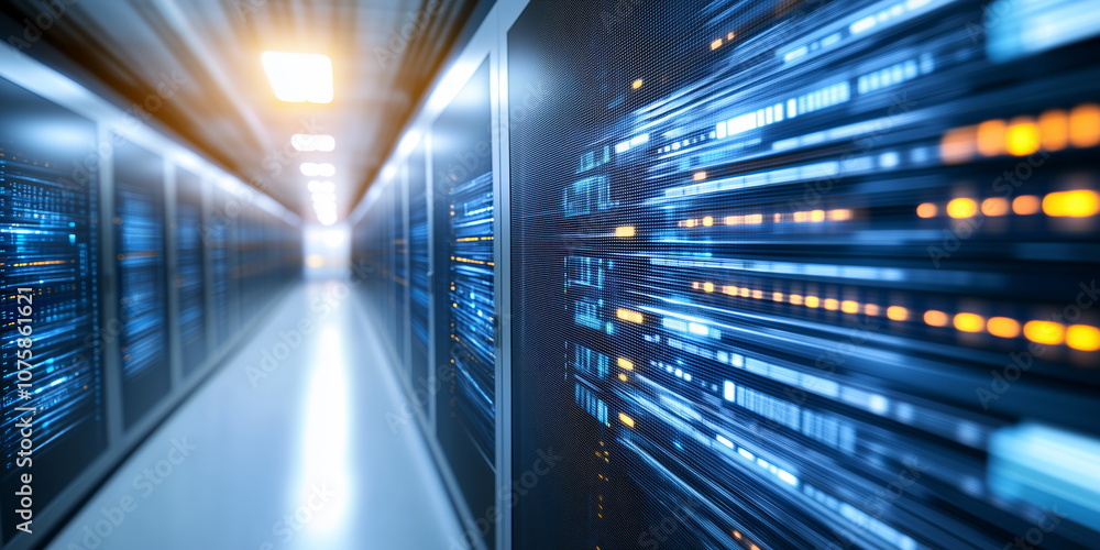 Data center and network devices in high-performance AI operation.
Data center and network devices in high-performance AI operation.
