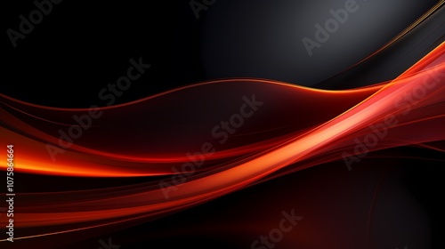 digital technology red and orange abstract lines poster background