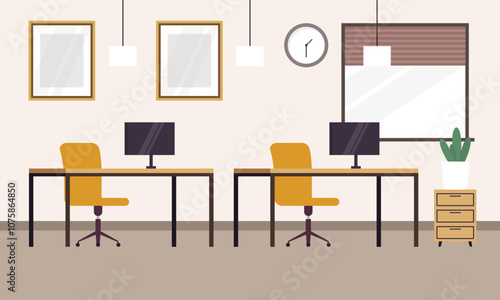 Office workplace scene icons vector illustration design
