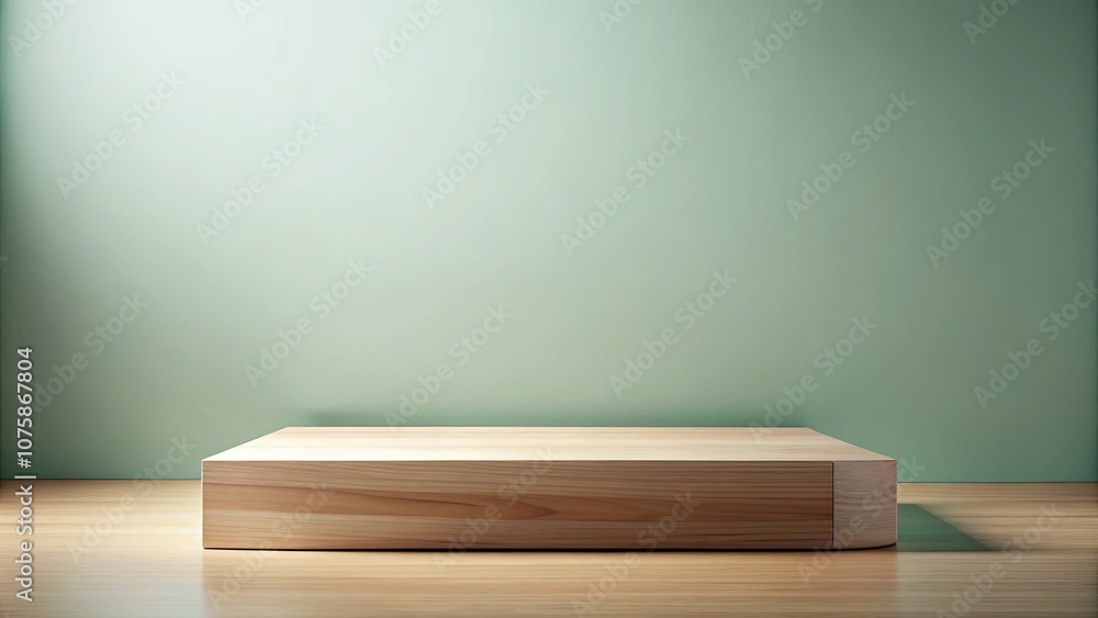 Wooden showcase podium for product presentation against pastel color background, wooden, showcase, podium, product Wooden showcase podium for product presentation against pastel color background, wooden, showcase, podium, product