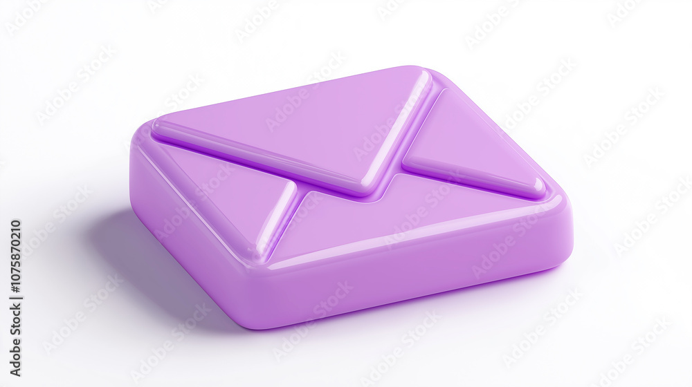 Purple minimalist email icon representing online communication and messaging Purple minimalist email icon representing online communication and messaging