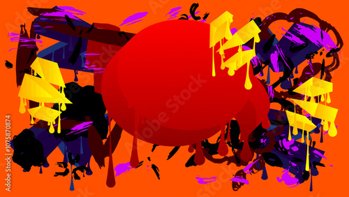 Graffiti abstract background. Abstract modern Messaging sign street art decoration, Discussion icon performed in urban painting style.
