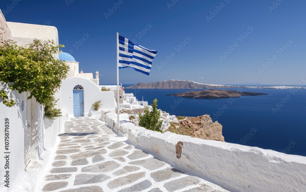 Fototapeta premium Festive observance: Happy people celebrating Greek Constitution Day, essence of national pride, collective joy in a vibrant, spirited event that highlights importance of this historic day.