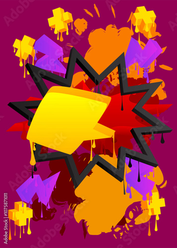 Graffiti abstract background. Abstract modern Messaging sign street art decoration, Discussion icon performed in urban painting style.