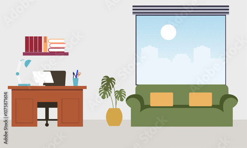 Office workplace scene icons vector illustration design
