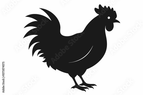 hen and chicken, chicken vector, icon vector illustration, chicken silhouette of a chicken isolated on a white background, svg, vector, Vector silhouette of hen with chicken.