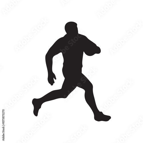 isolated silhouettes of rugby player, Rugby sports athlete silhouettes. Good use for symbol, logo, mascot, icon, sign