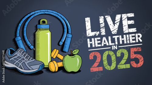 Live Healthier in 2025 Illustration photo