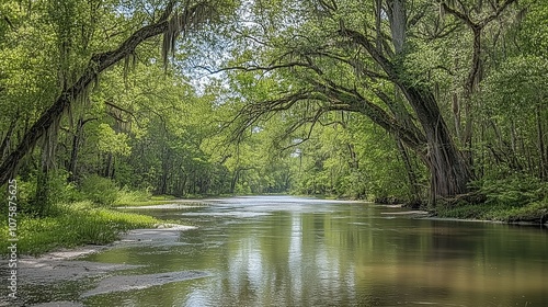 River flowing among trees