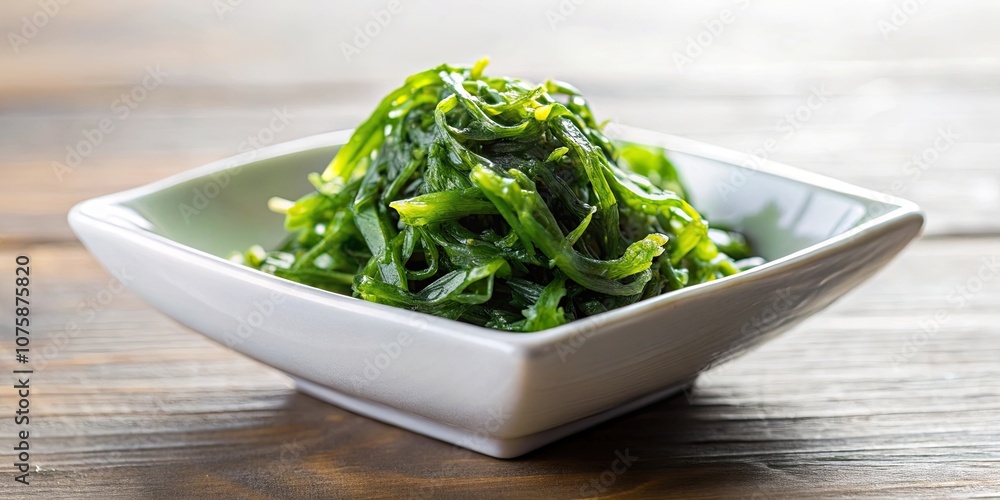 A close-up photo of mozuku seaweed served in a small dish , mozuku, seaweed, Japanese cuisine, appetizer, healthy A close-up photo of mozuku seaweed served in a small dish , mozuku, seaweed, Japanese cuisine, appetizer, healthy