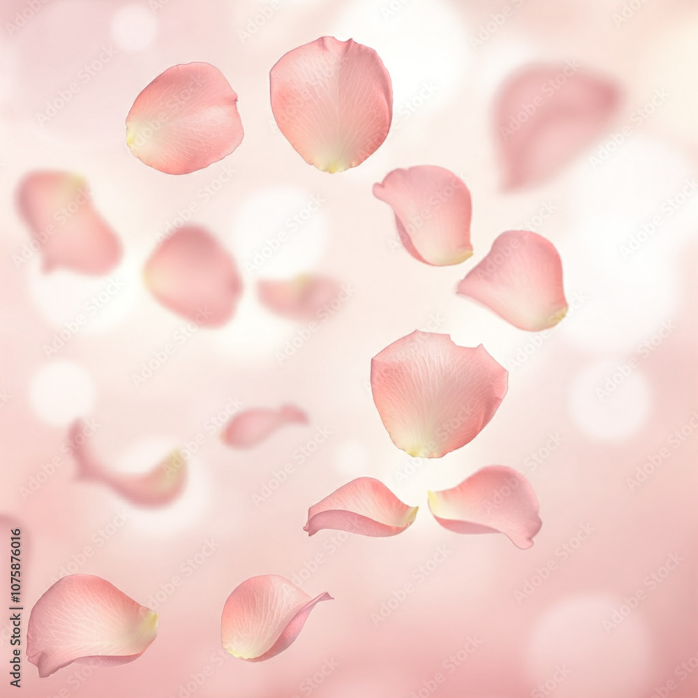 Light pink rose petals on a light pink bokeh background. Light pink rose petals on a light pink bokeh background.